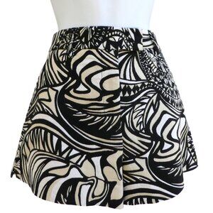 Emilio Pucci Italy Psychedelic Shorts Cheeky Zip Bar Clasp Fly Canvas Side Slits